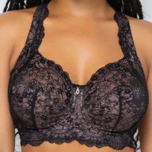 Curvy Couture Luxe Lace Wireless Bra Size 36H / 38G